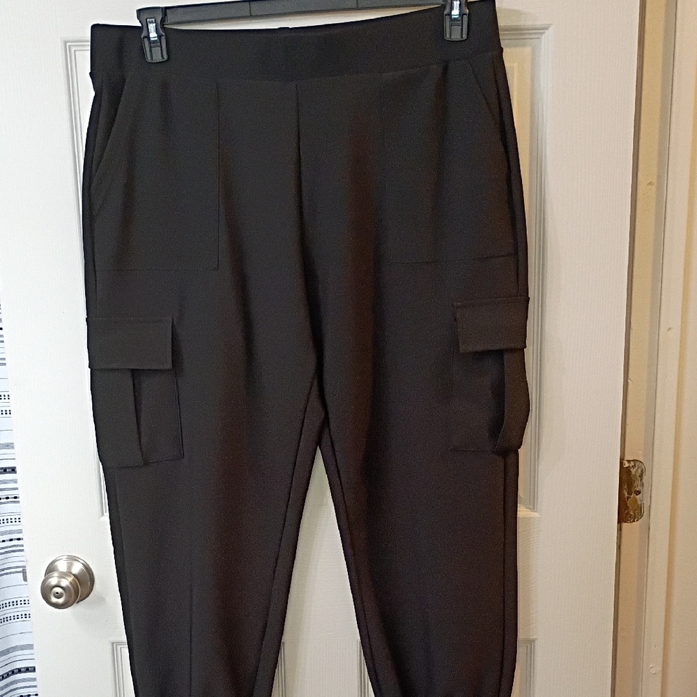Black Cargo Pocket Jogger Pants